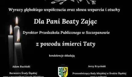 Kondolencje dla Pani Beaty Zając