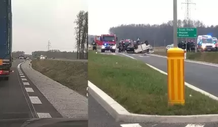 Wypadek na obwodnicy Miękini. Trzy osoby poszkodowane