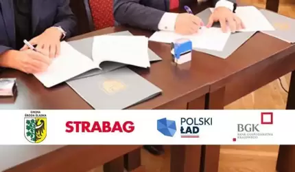 Podpisanie umów pomiędzy Gminą Środa Śląska, a firmą Strabag Inwestycje Południe (na żywo)