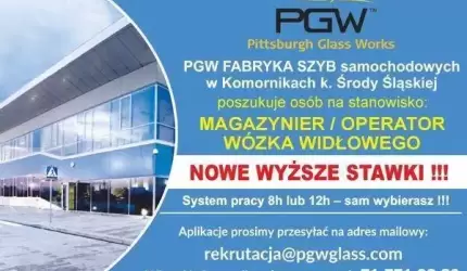 PRACA! Magazynier / operator wózka widłowego