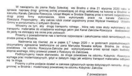 Interwencja sołtysa i burmistrza ws. remontu dróg nadodrzańskich
