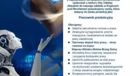 Praca dla pracownika produkcyjnego