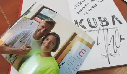 Książka Błaszczykowskiego z dedykacją dla średzian