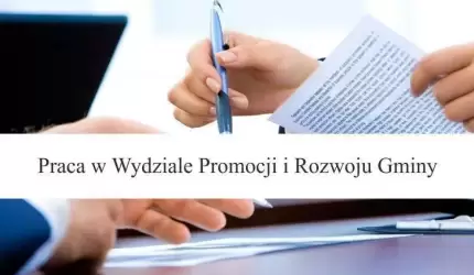 Praca w Wydziale Promocji i Rozwoju Gminy