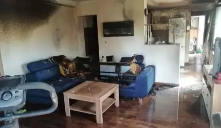 Pożar w budynku mieszkalnym w Rusku