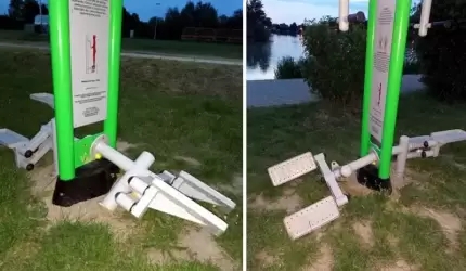 Wandale zdemontowali stepper na Kajakach