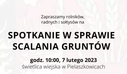 Gmina Udanin zaprasza na spotkanie w Pielaszkowicach
