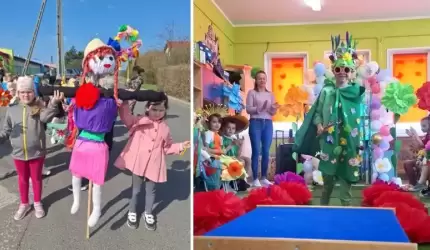 Witaj Wiosno! Kolorowy korowód i pokaz mody w przedszkolu w Ciechowie