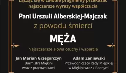 Kondolencje dla Pani Urszuli Alberskiej-Majczak