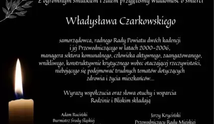 Kondolencje od Władz Miasta i Gminy dla Rodziny Władysława Czarkowskiego
