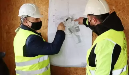 Wizyta na budowie Średzkiego Inkubatora Przedsiębiorczości