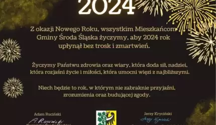 Życzenia noworoczne od Burmistrza Środy Śląskiej i Przewodniczącego Rady Miejskiej